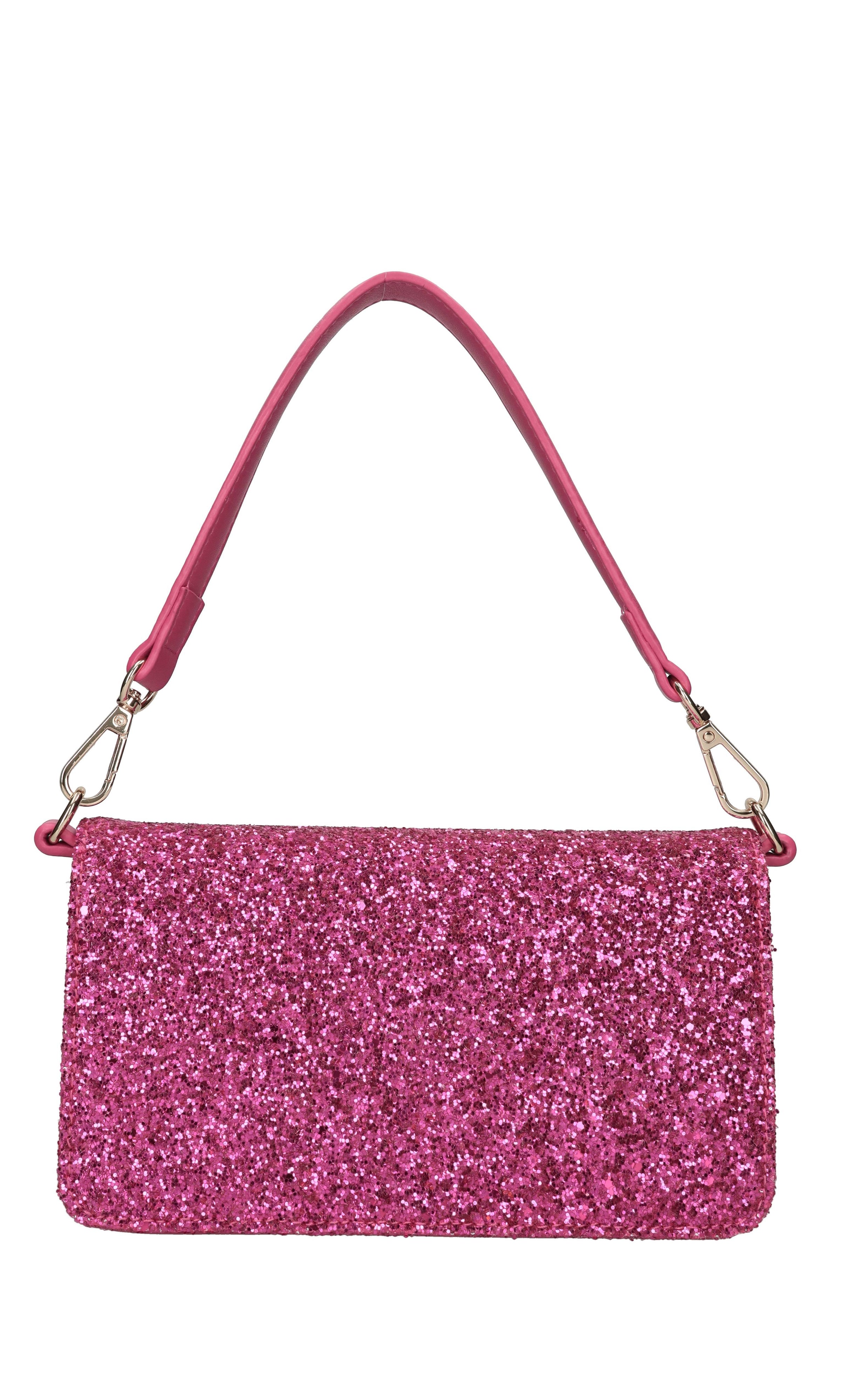 Borsa in ecopelle e glitter 