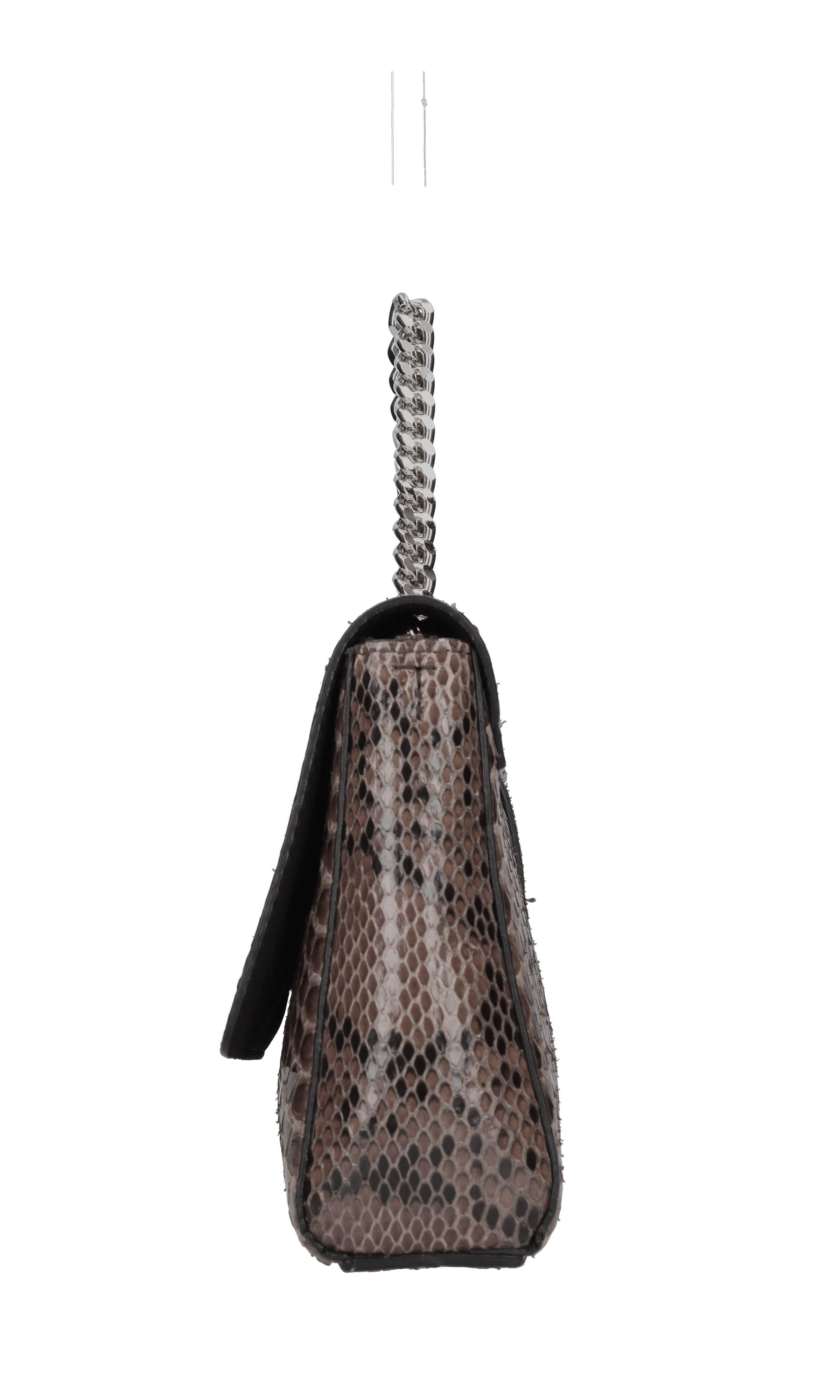 Borsa-marsupio in pelle stampa pitone 
