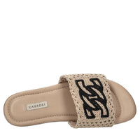 Sandali flat in tessuto crochet 
