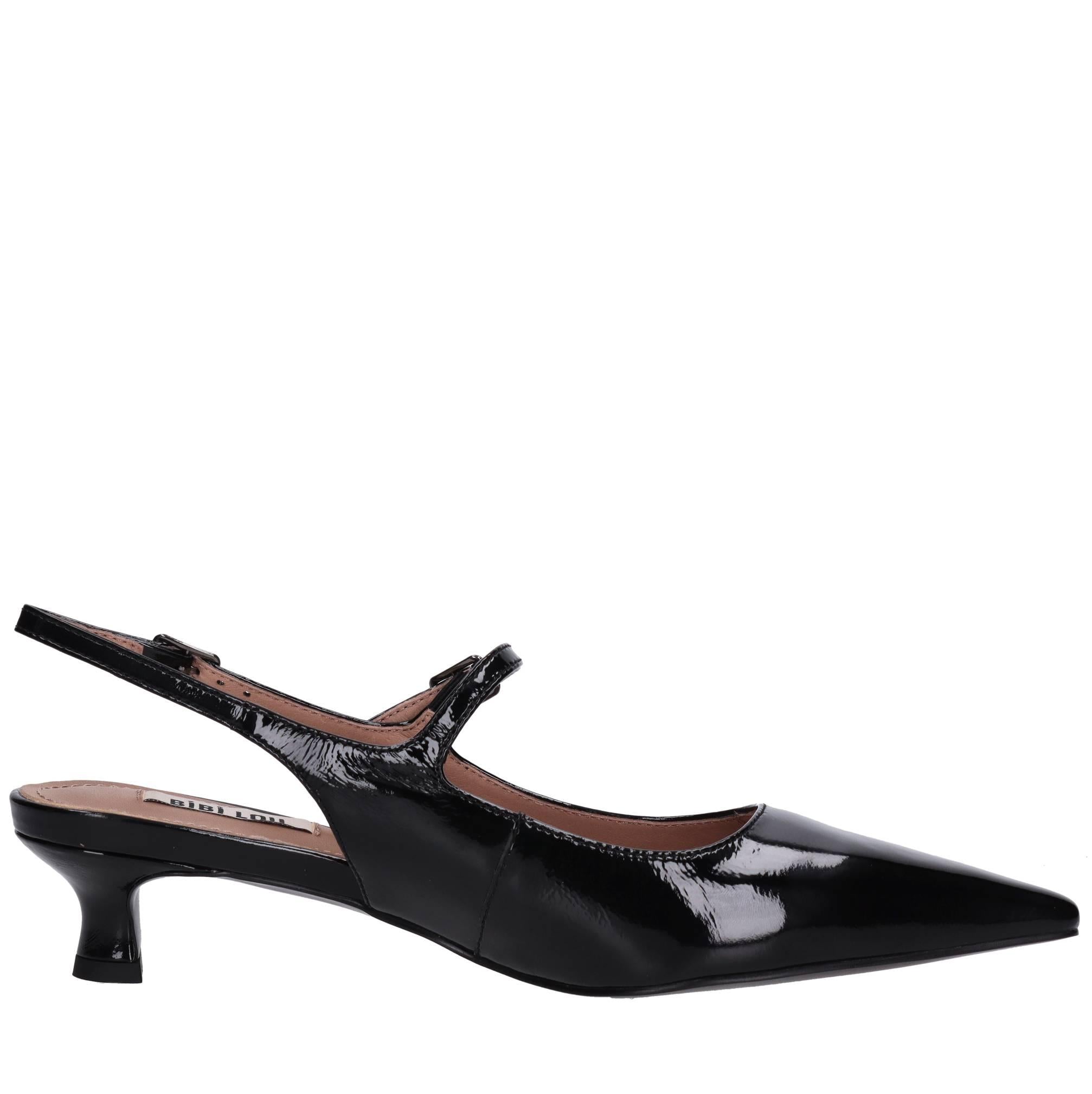 Décolleté slingback in pelle 