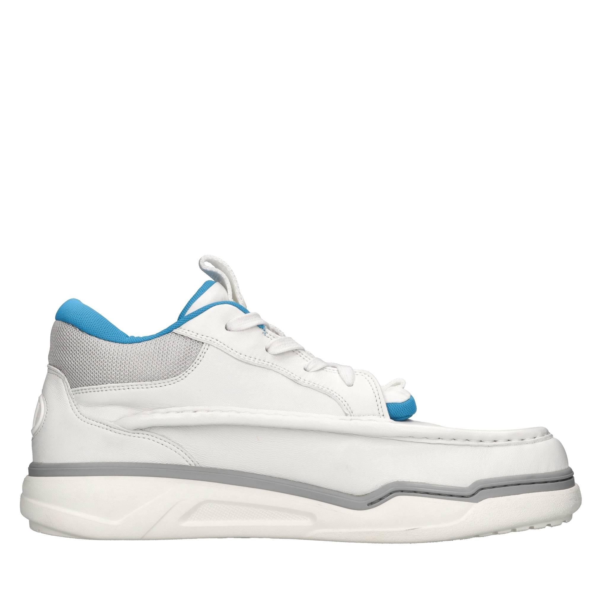 Sneakers in pelle e tessuto 