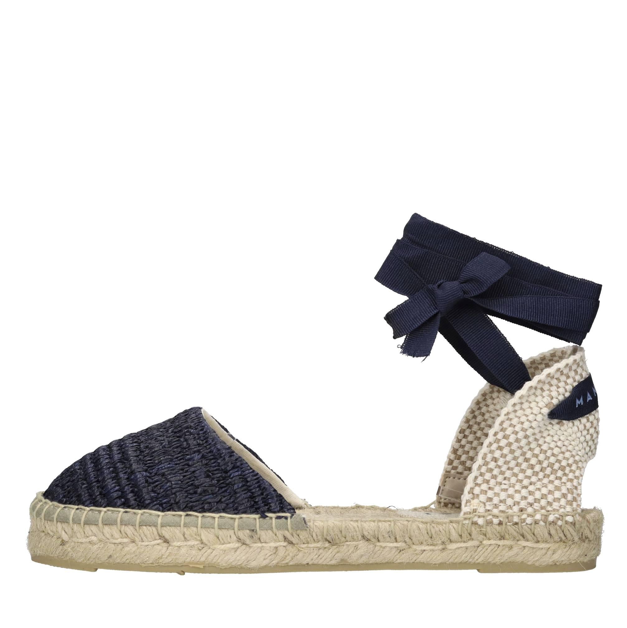 Flat espadrillas in rafia e tessuto 