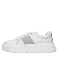 Sneakers in pelle e strass 