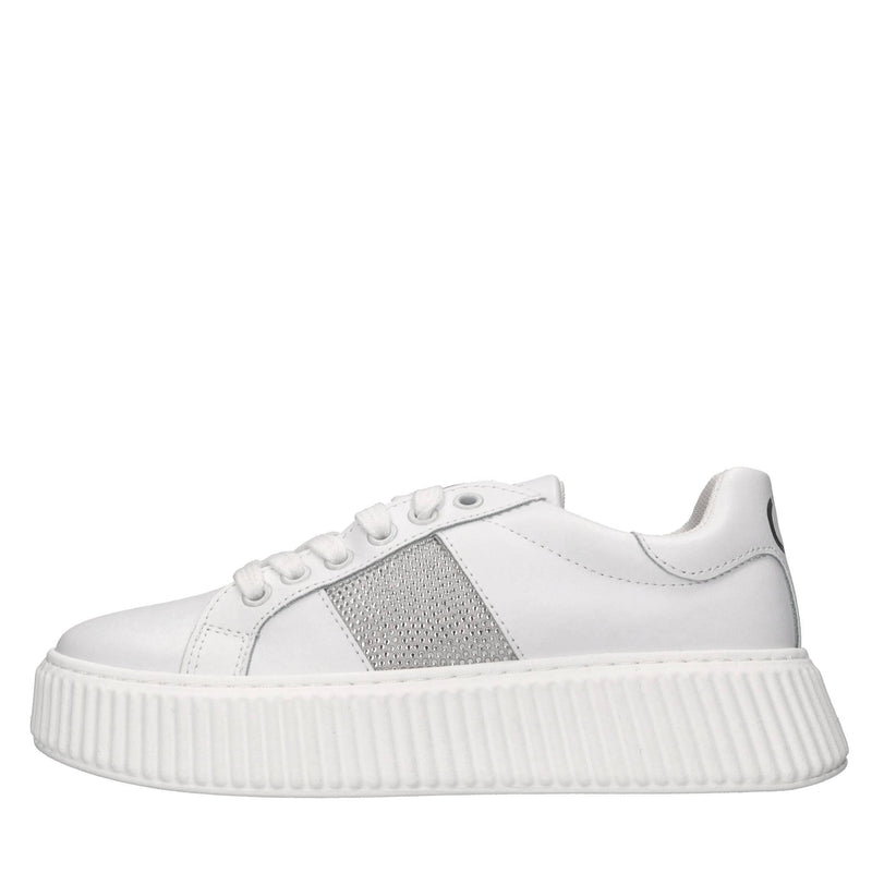 Sneakers in pelle e strass 