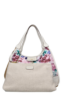 Borsa in tessuto e rafia 