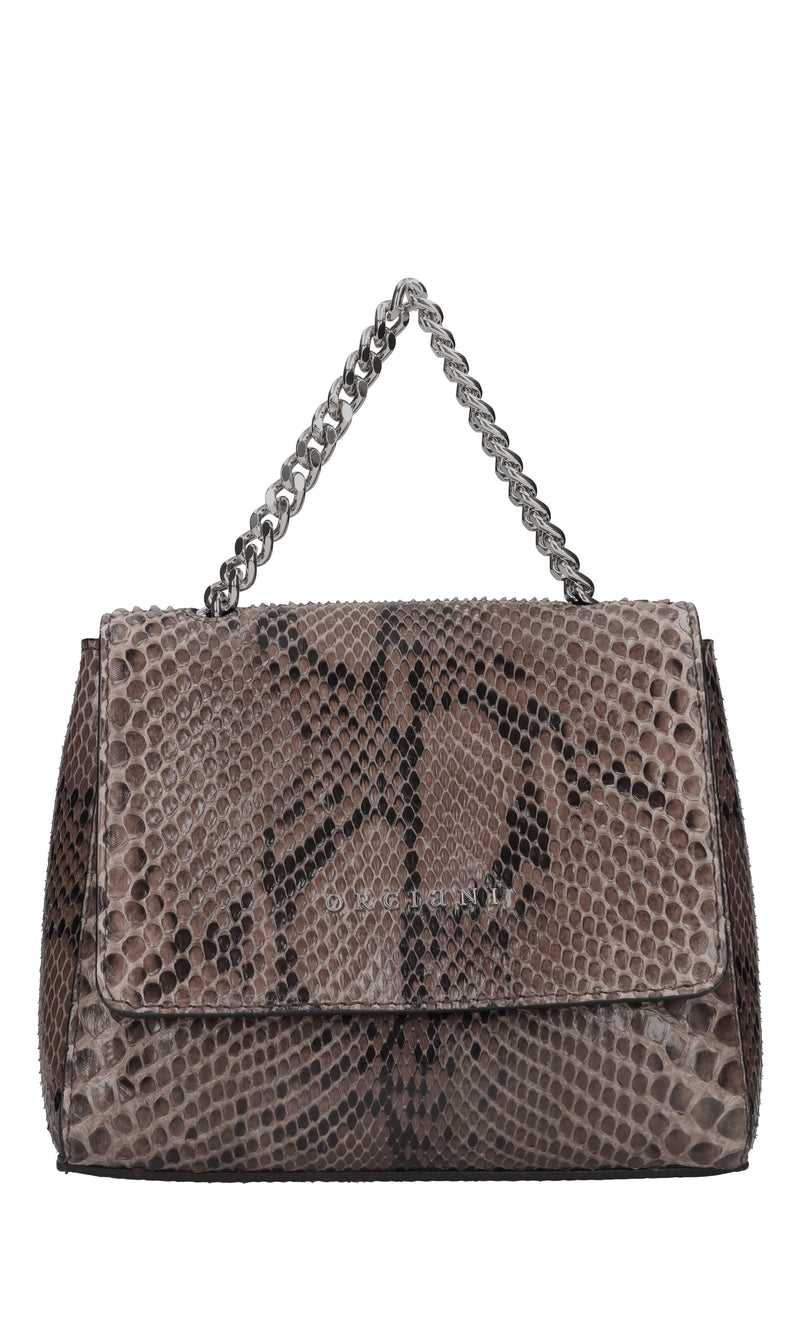 Borsa-marsupio in pelle stampa pitone 