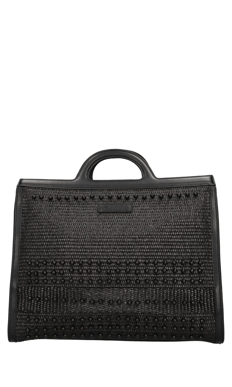 Borsa Malibu in ecopelle e rafia 