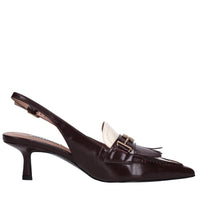 Décolleté slingback in pelle 