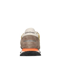 Sneakers in pelle e tessuto 