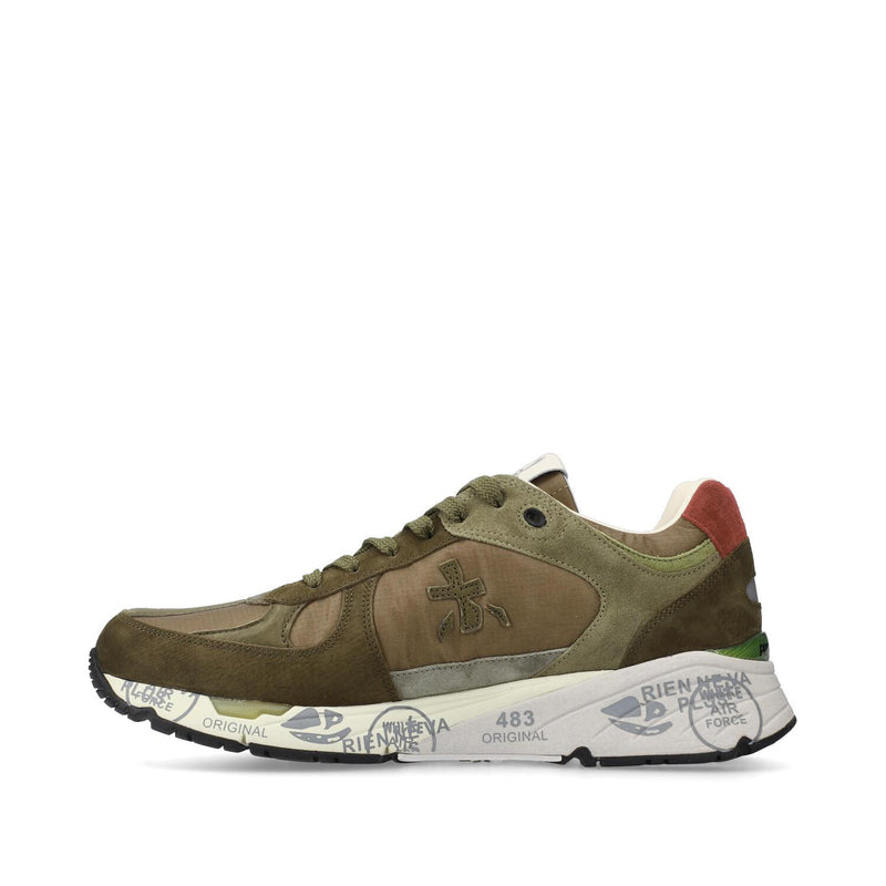 Sneakers in camoscio pelle e tessuto 