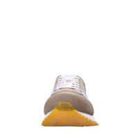 Sneakers in pelle e tessuto 