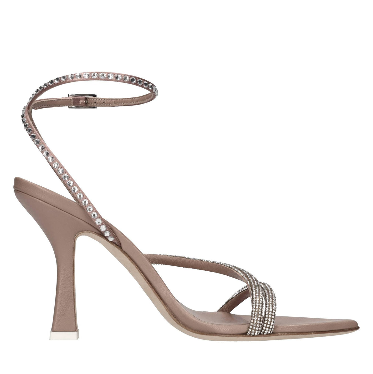 Sandali in pelle e strass 