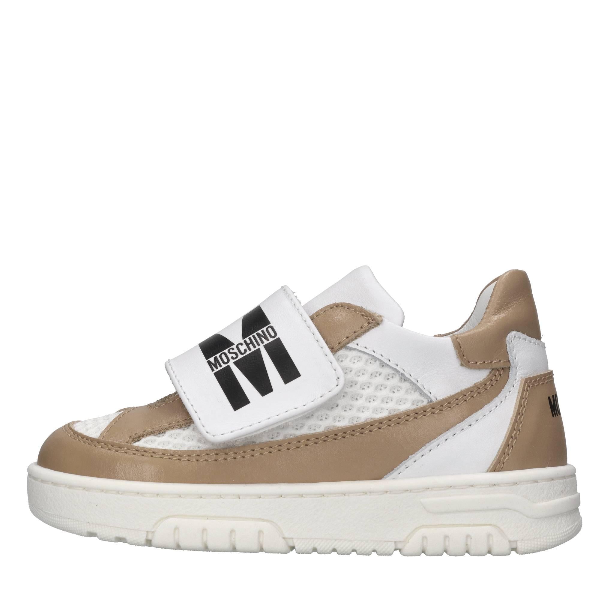 Sneakers in pelle e tessuto 