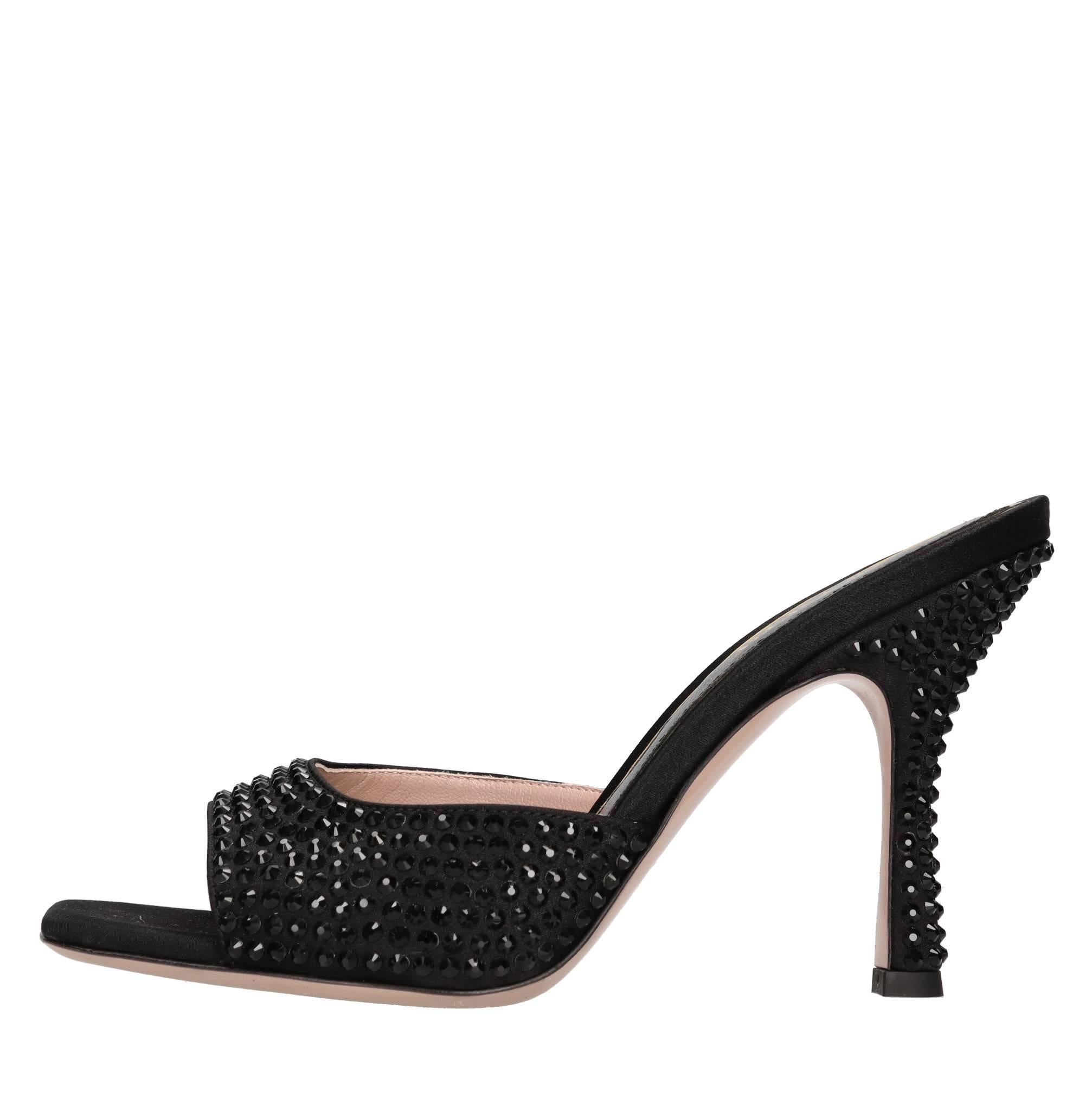 Mules Dita 95 in raso e strass 