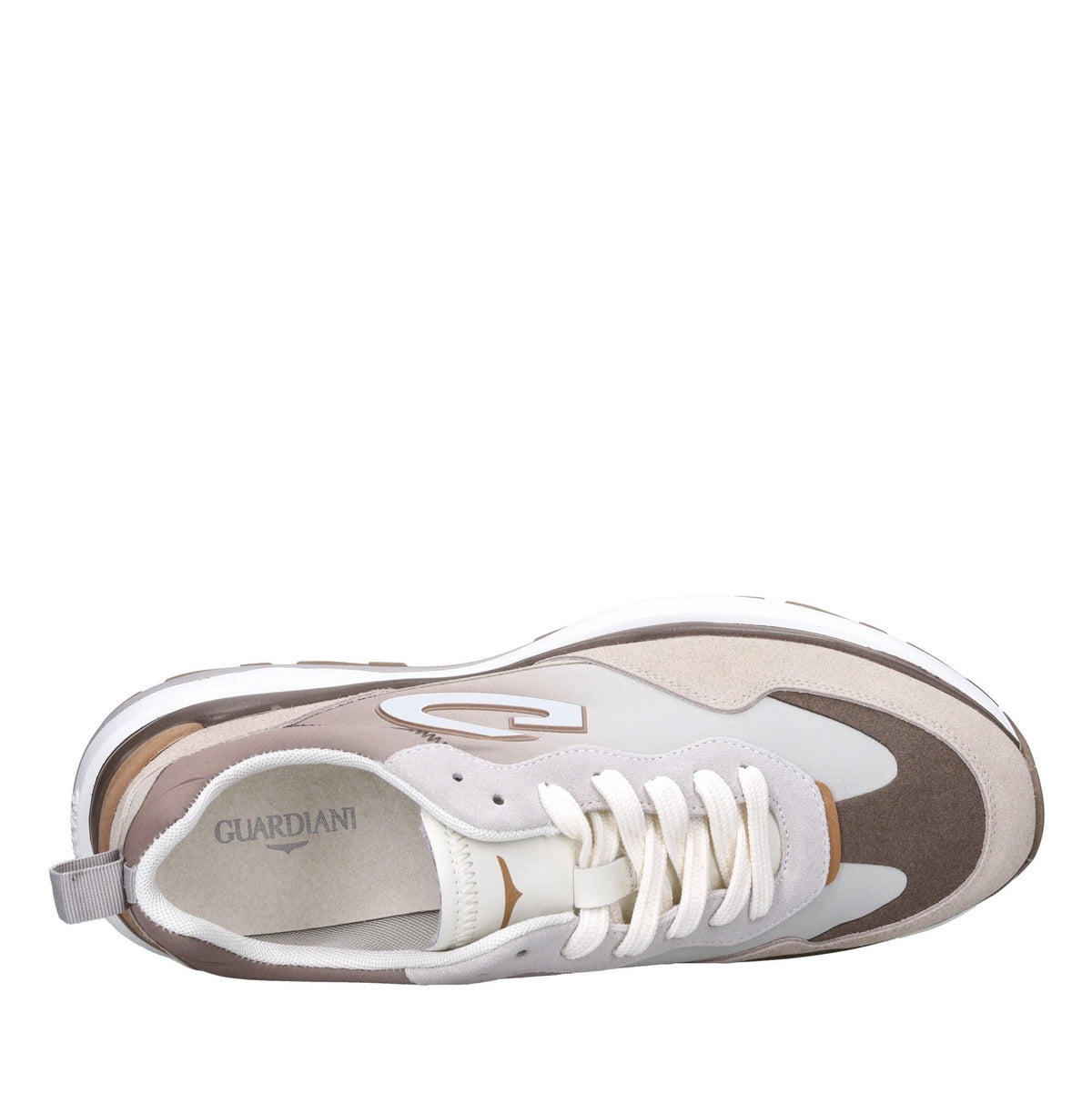 Sneakers in pelle e tessuto 