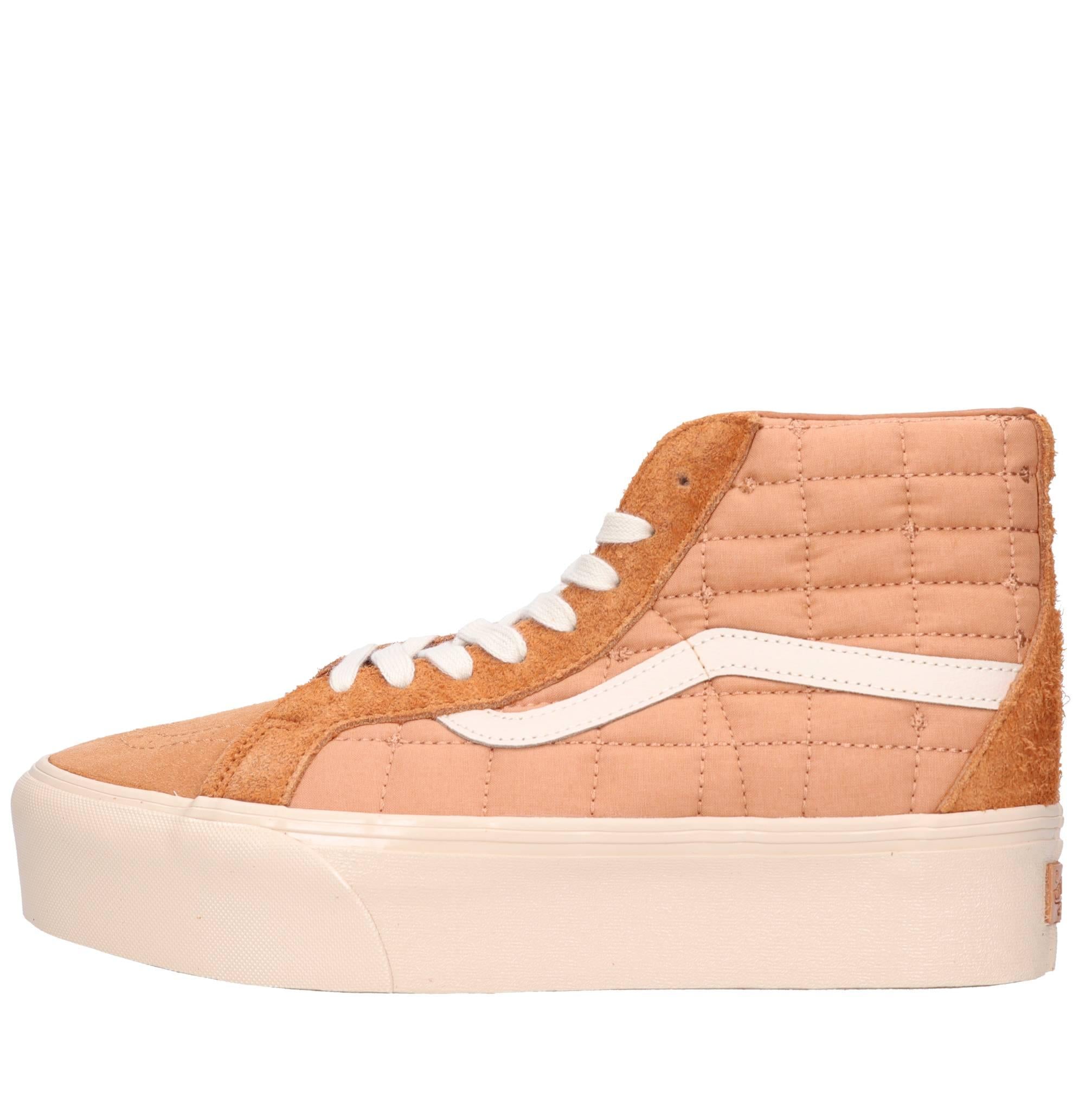 Sneakers in pelle e tessuto 