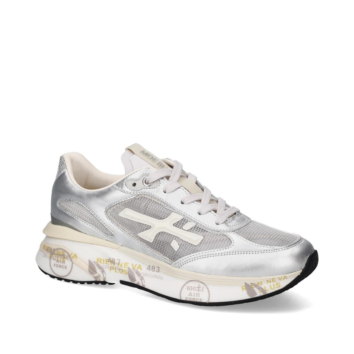 Sneakers in tessuto pelle ed ecopelle 