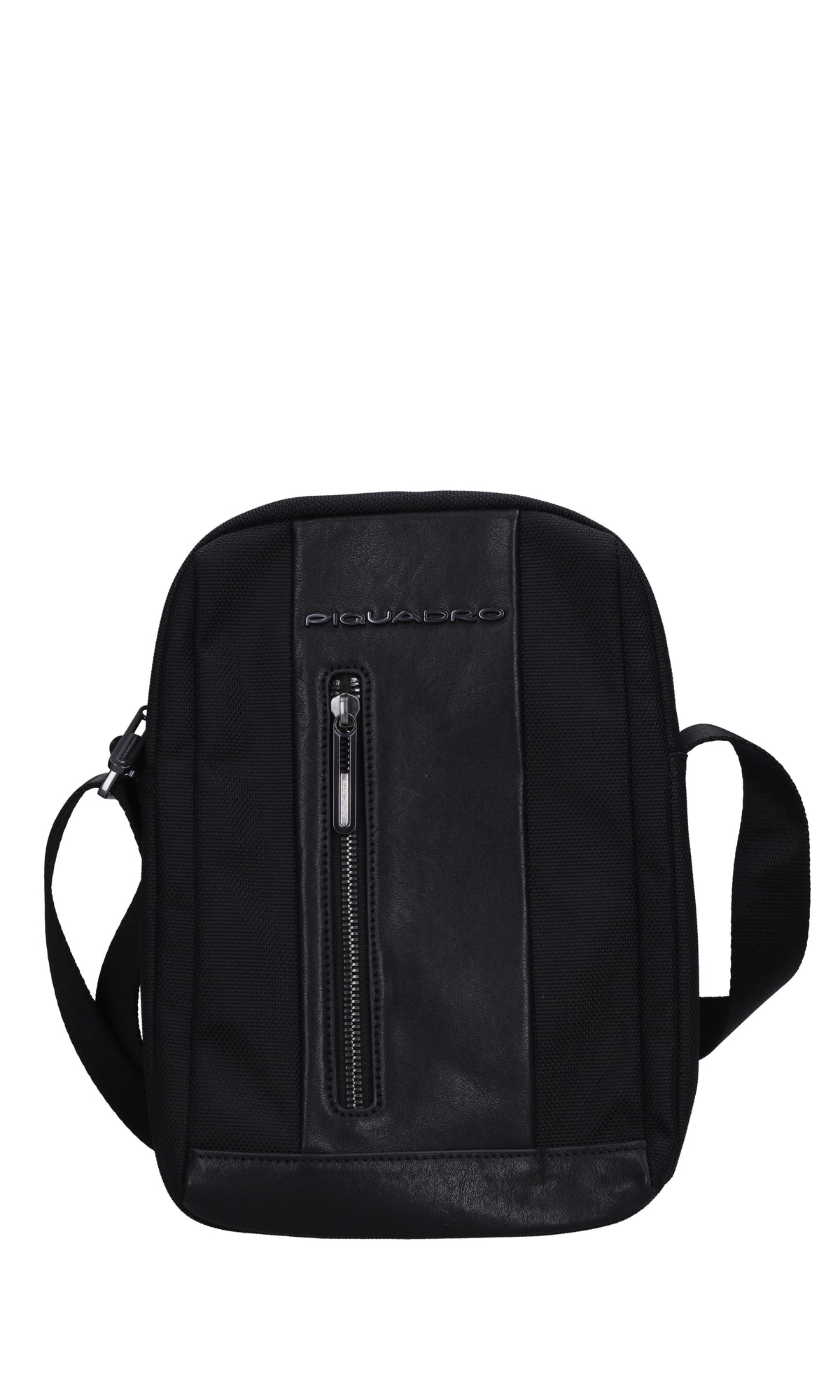 Borsa in pelle e tessuto 