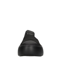 Mules in ecopelle e tessuto elasticizzato 