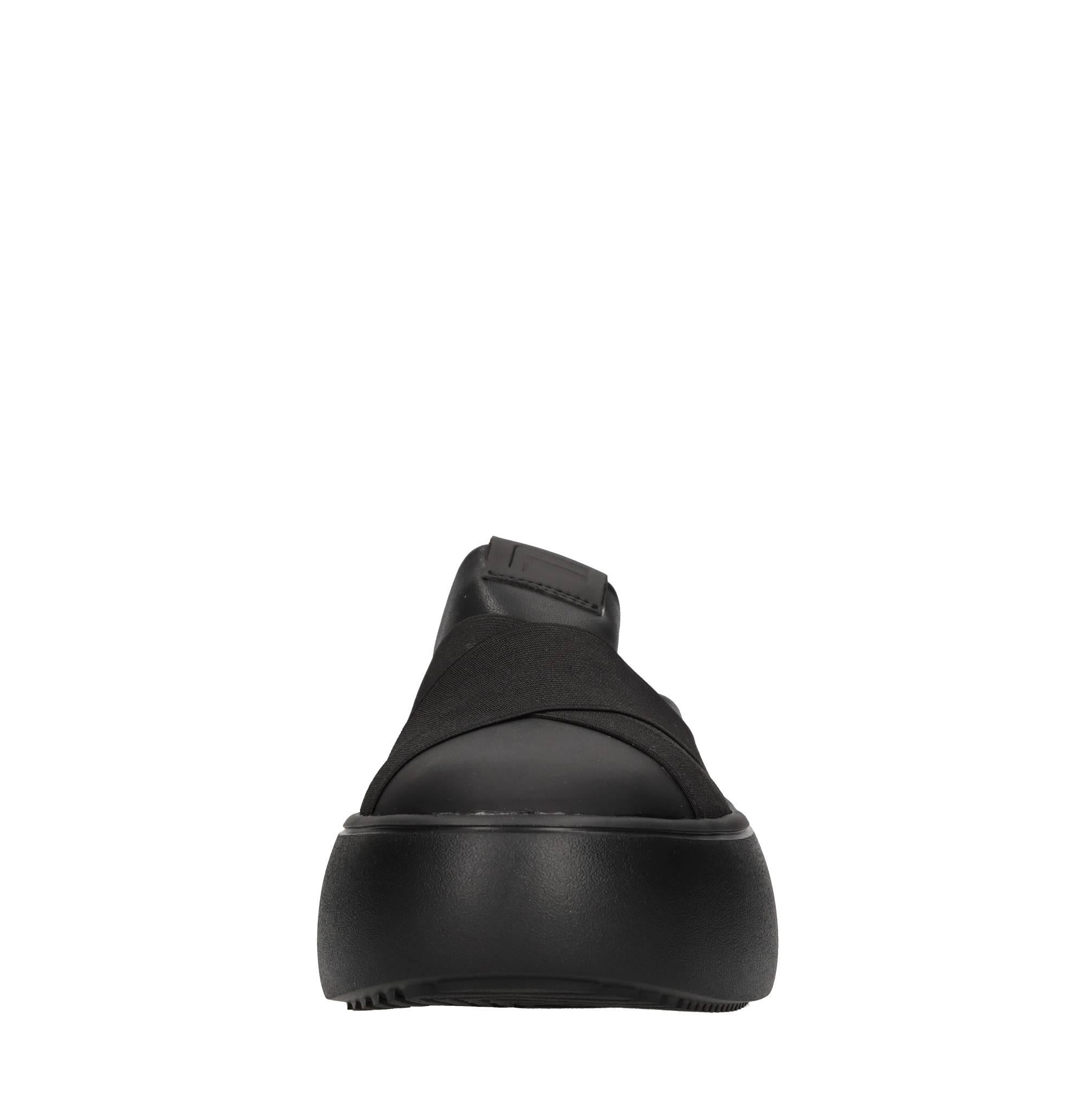 Mules in ecopelle e tessuto elasticizzato 