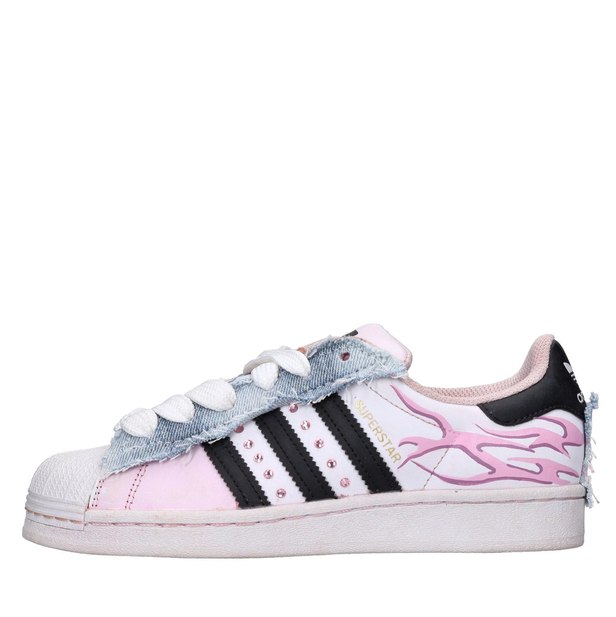 Sneakers in pelle e tessuto 