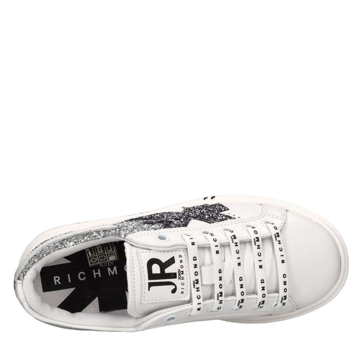 Sneakers in pelle e glitter 