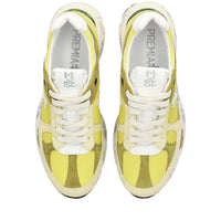 Sneakers in pelle scamosciata, tessuto e inserti in pelle 