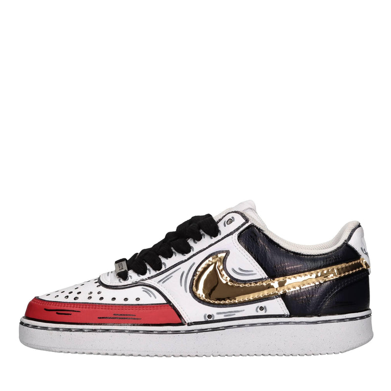 Sneakers in ecopelle e tessuto 