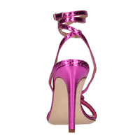 Sandali in pelle stampa pitone e strass 