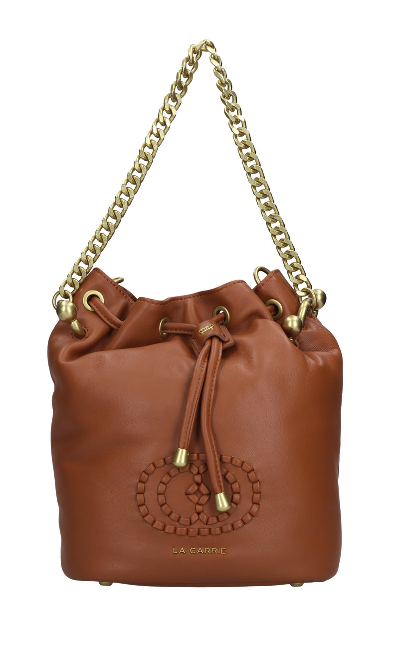 Borsa WOVEN LOGO GINGER in pelle 