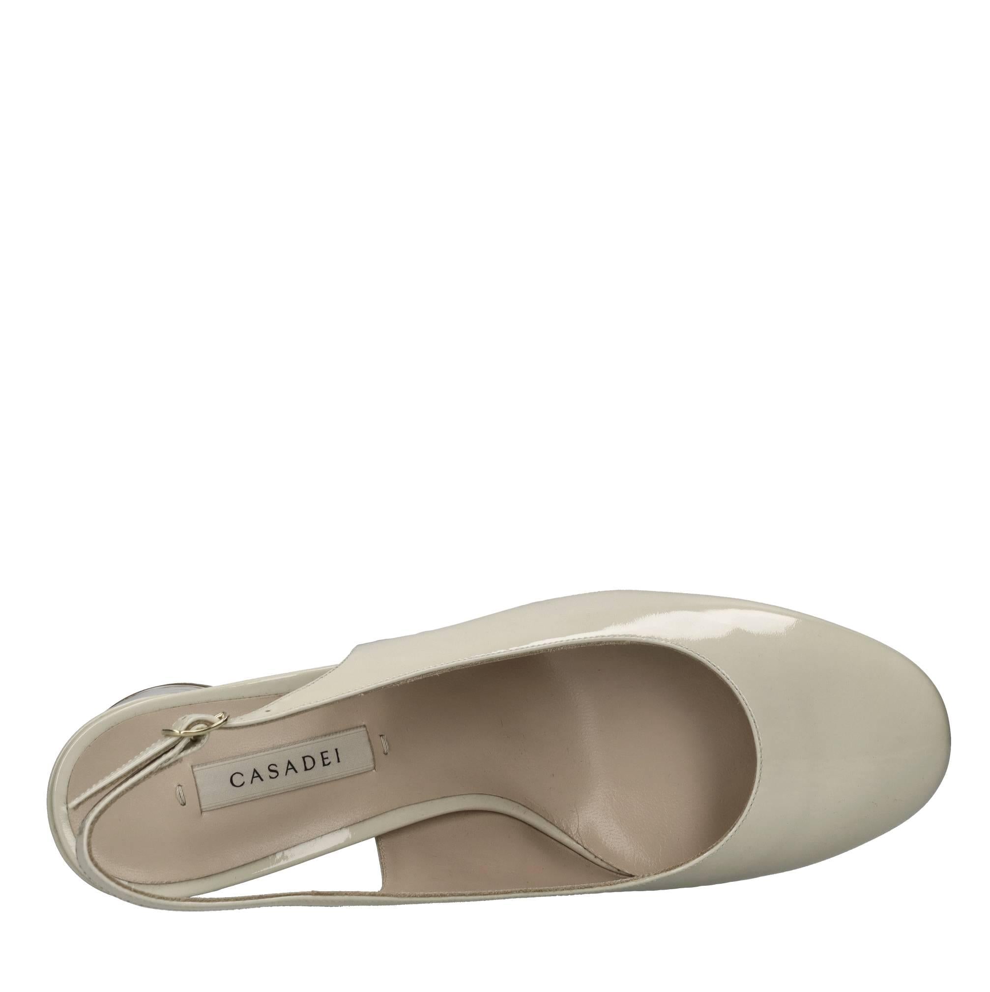Décolletè slingback in pelle 