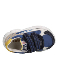Sneakers in pelle e tessuto 