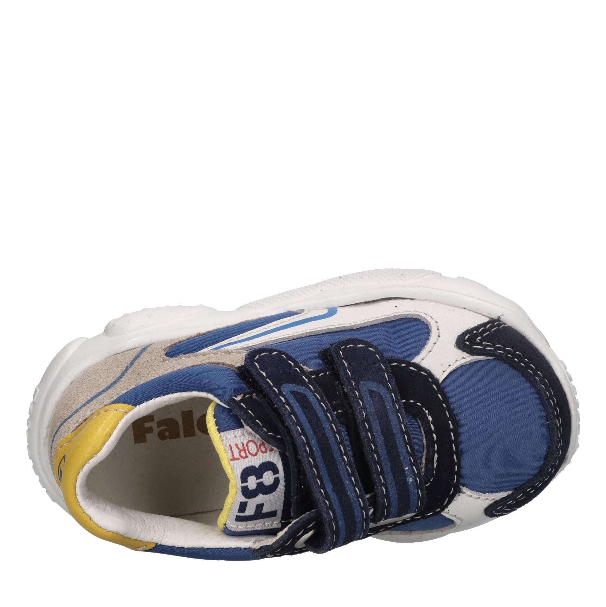 Sneakers in pelle e tessuto 