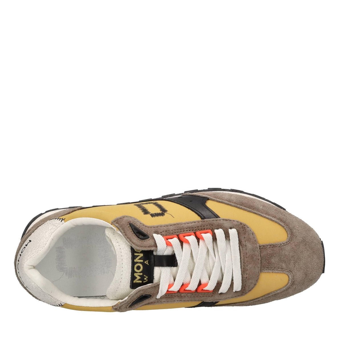 Sneakers in pelle e tessuto 