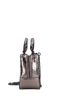 Borsa mini in ecopelle e strass 