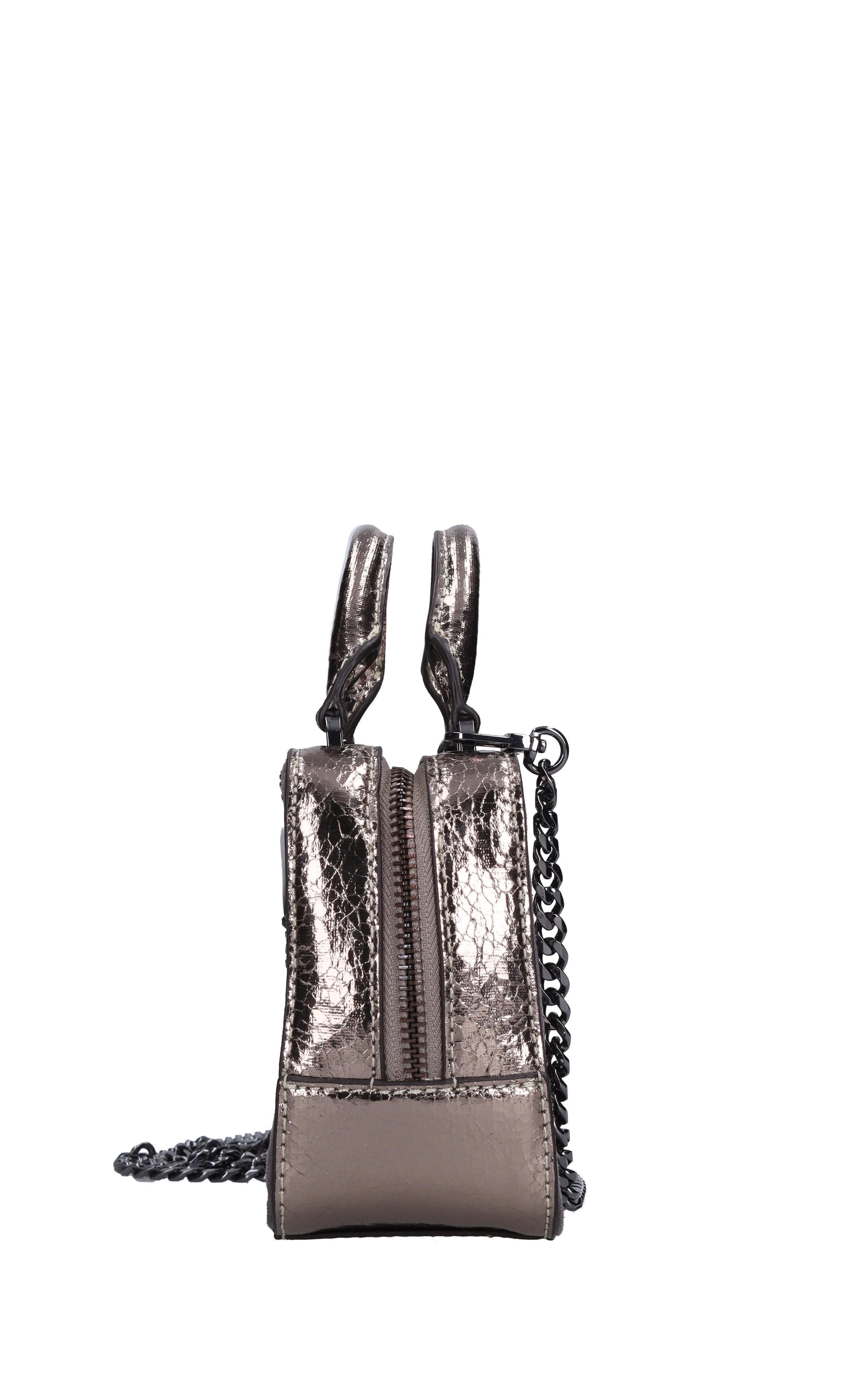 Borsa mini in ecopelle e strass 