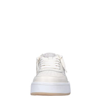 Sneakers in pelle e tessuto 