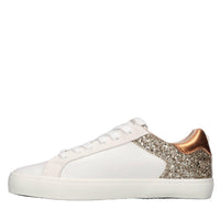 Sneakers in pelle e glitter 