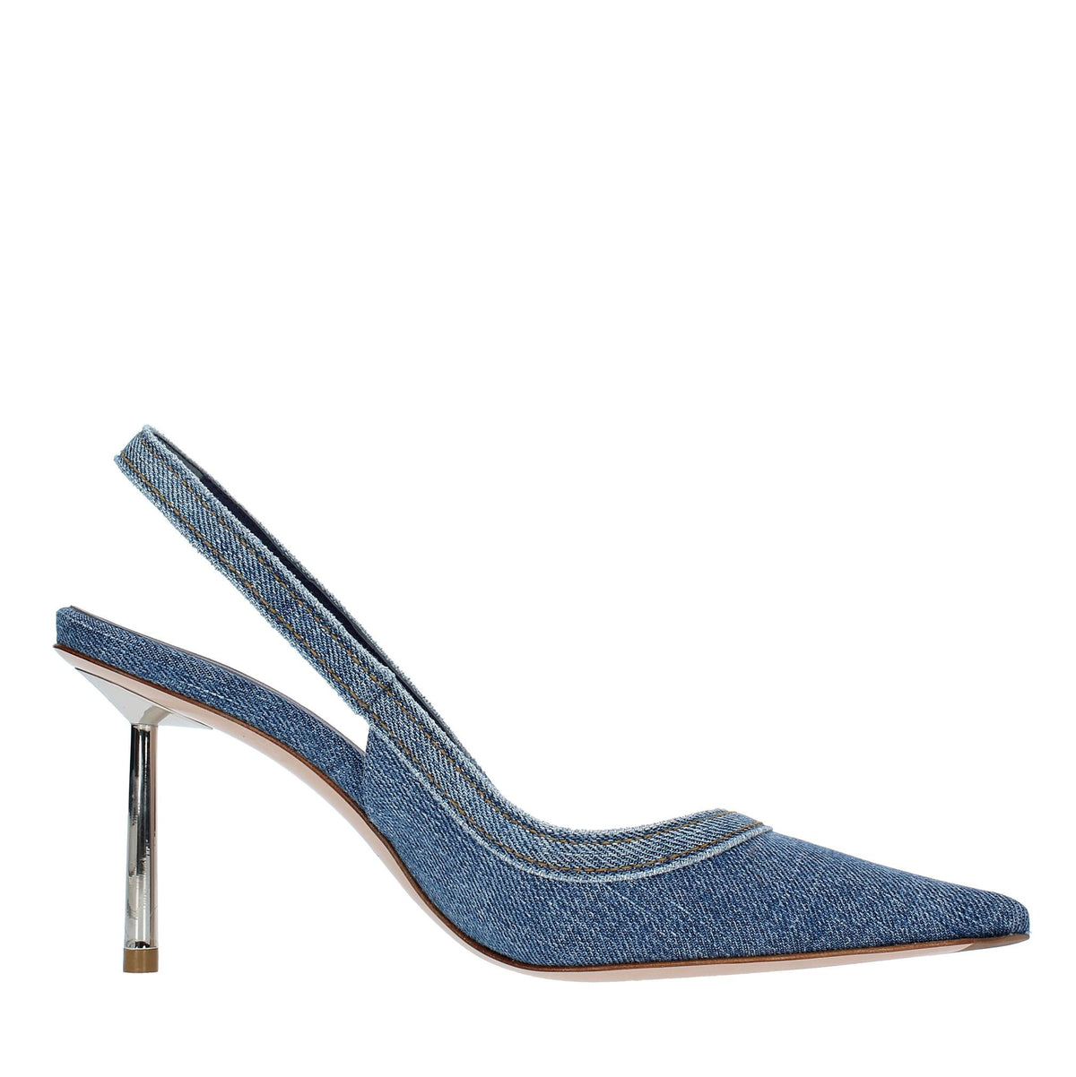 Décolleté Slingback modello BELLA in tessuto demin. 