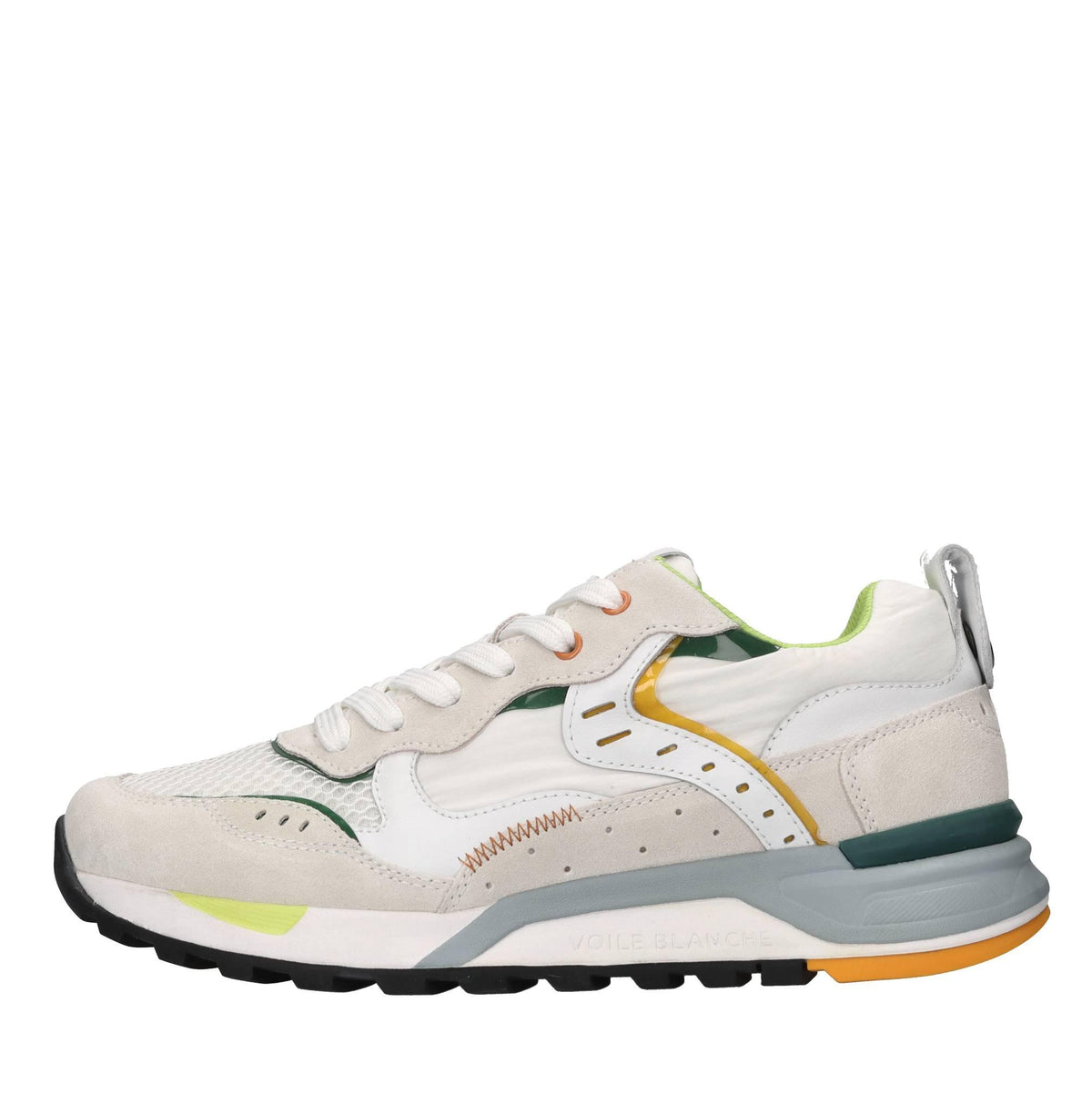 Sneakers in pelle e tessuto 