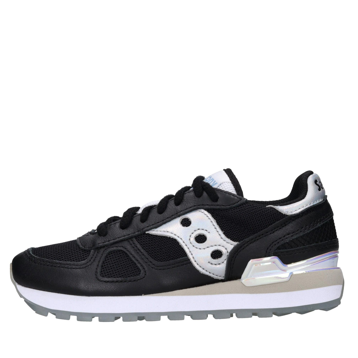 Sneakers in pelle e tessuto 