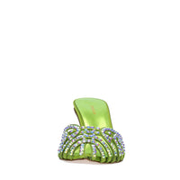 Mules in raso e strass 