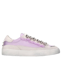 Sneakers in pelle,tessuto e strass 