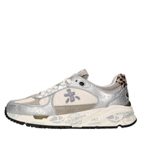Sneakers in pelle e tessuto 