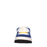 Sneakers in pelle e tessuto 
