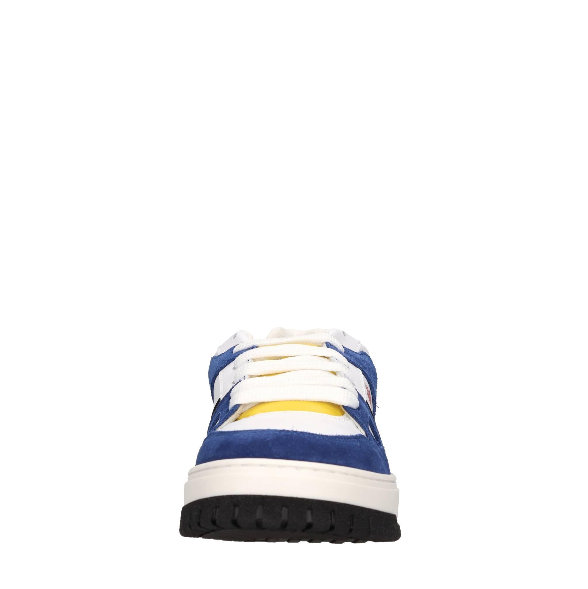 Sneakers in pelle e tessuto 
