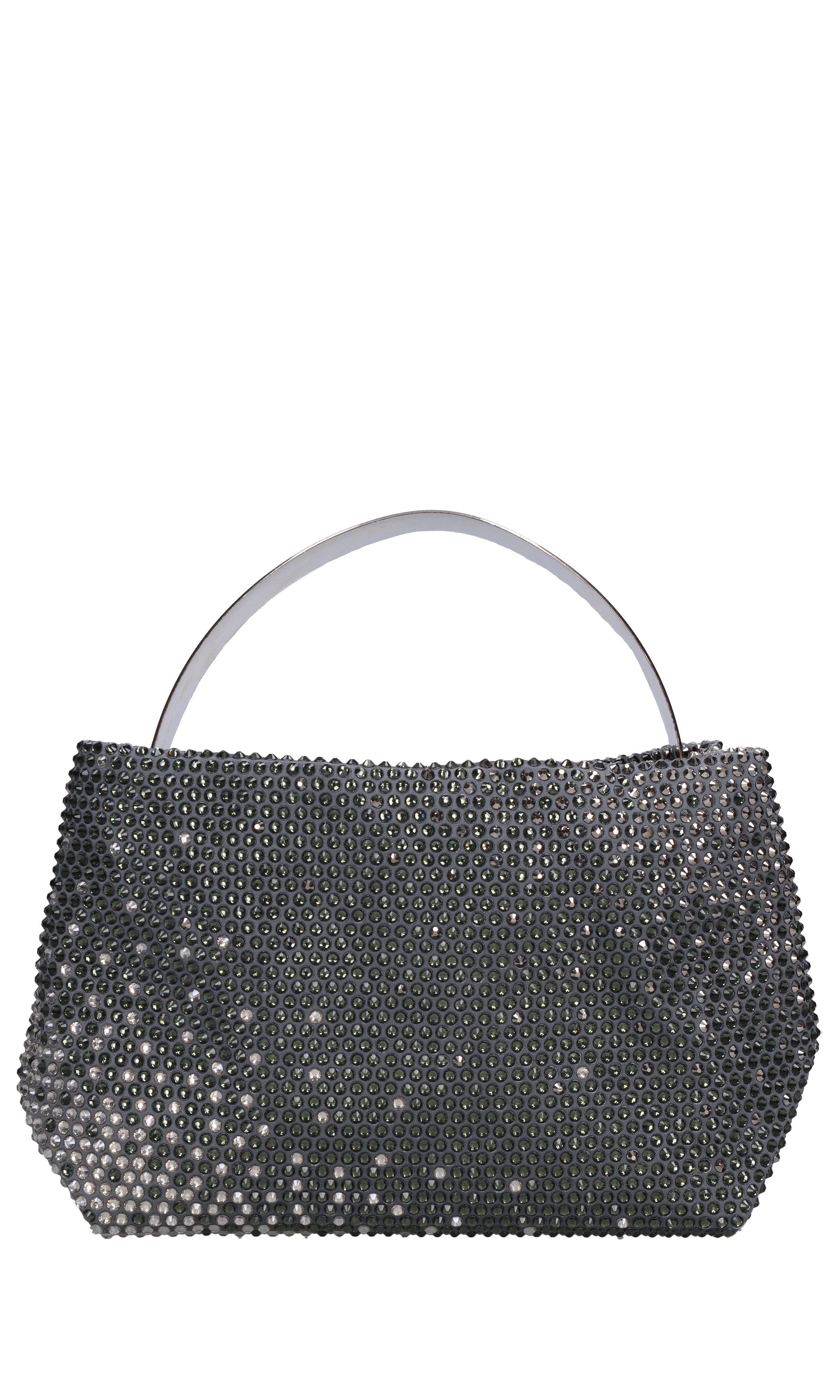 Borsa lyr satin in tessuto e strass 