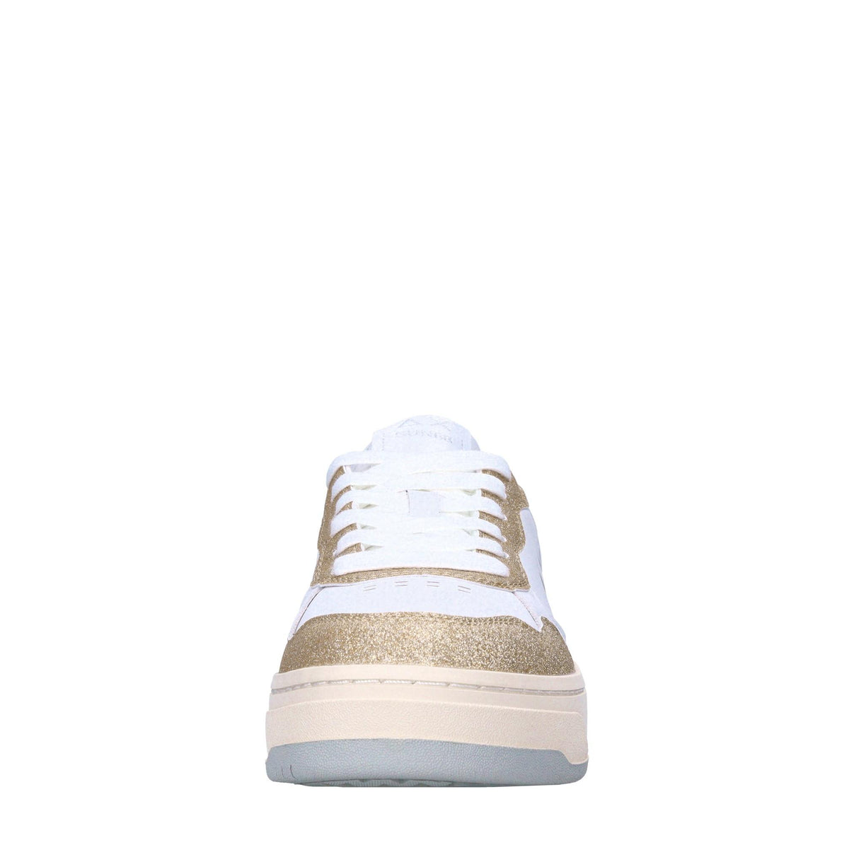 Sneakers in glitter e pelle 