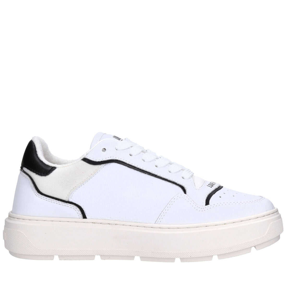 Sneakers in pelle e tessuto 