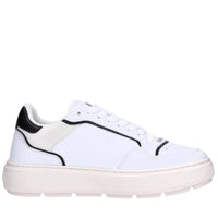 Sneakers in pelle e tessuto 